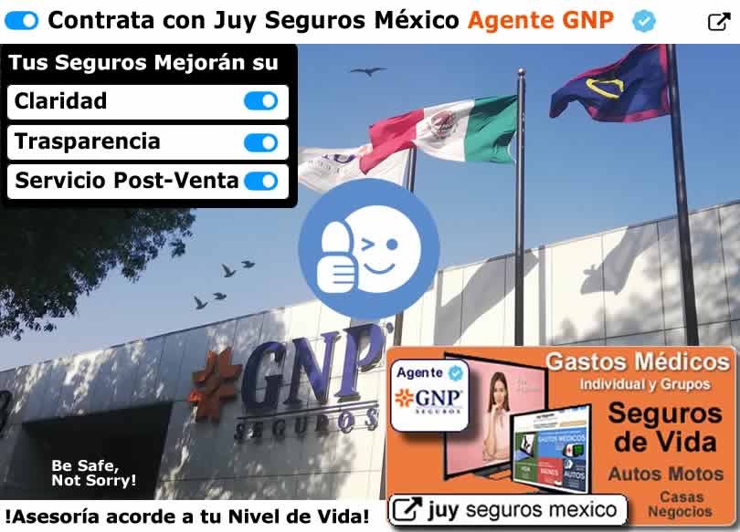 GNP Seguros Agente de auto vida y ahorro gastos medicos casa JUY SEGUROS MEXICO