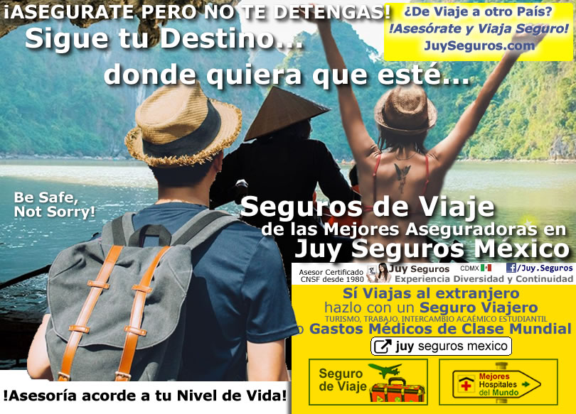 Asegúrate no te detengas con Seguro de Viaje contrata con Juy Seguros México